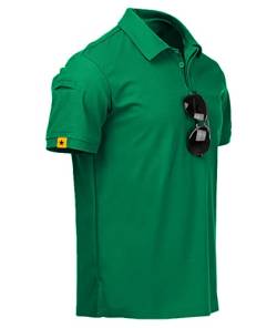 igeekwell Poloshirt Herren Kurzarm Atmungsaktives Golf-Polo-Hemd Summer Poloshirts Männer mit Brillenhalter Knopfleiste T-Shirts Casual Sport Shirt Regular Fit Golf Tennis von igeekwell