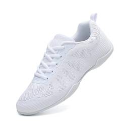 Mädchen Cheerleading Tanzschuhe Tanz Athletic Training Schuhe Atmungsaktiv Super Light Cheer Sneakers für Frauen Sport Training Tennis Sneakers Weiß 38 von ihinzry