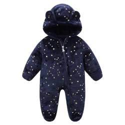 ihreesy Baby mit Kapuze Strampler Winter Overall,Schneeanzüge Langarm Jumpsuit Outfits Baby Junge Mädchen Warmer Bodysuit Neugeborene Hoodie Onesies Outwear Oberbekleidung mit Sternenmuster von ihreesy