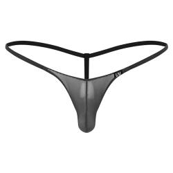 iiniim Herren String Männer Tanga Thong G-String Mini Sumo Wrestling Slip Dessous Bademode Unterwäsche M-XXL Schwarz XXL von iiniim