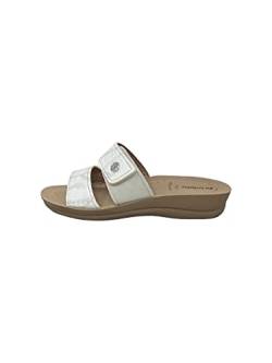 inblu VR-60 Pantoletten Damen mit Klettverschluss - Pantoletten Damen Sommer - Bio-Leder - Sandalen Vorne Geschlossen Damen - Outdoor Sandalen Damen - Weiß - 39 von inblu