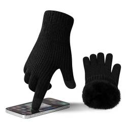 ineepor Alpaka Handschuhe Herren Damen Touchscreen Thermo Warme Fleecefutter Winterhandschuhe Doppelschicht Wolle Strickhandschuhe Rutschfeste von ineepor