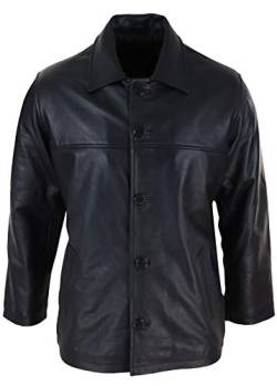 Infinity Leather Herren Lederjacke 100% Echtleder Knopf Design Schwarz Braun Mittlere Länge Klassisch von Infinity Leather