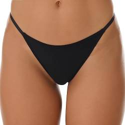 inlzdz Damen Mesh Durchsichtig G-String Tanga Niedriger Taille Panties T-Back Bikini Slip Riemen Micro Slip Transparent Höschen Sexy Unterwäsche Erotik Dessous Schwarz S von inlzdz