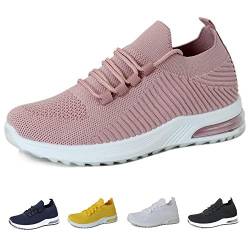 irisaa Damen Atmungsaktive Sneaker Outdoor Freizeitschuhe | Bequeme Sportschuhe leichte Laufschuhe für Joggen Fitness, Farbe:pink, Größe:37 von irisaa