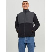 Jack & Jones Blouson Fleece Übergangs Jacke Stehkragen Regular Fit JJEMARVIN 6068 in Schwarz von jack & jones