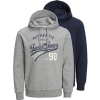 Jack & Jones Herren Hoodie Kapuzenpullover JJETHAN - 2er Pack - Regular Fit von jack & jones