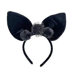 jdstty Halloween-Ohr-Haarreif mit Pompons, Dekoration, Frauen-Make-up-Stirnband für Karneval, Cosplay, Haarschmuck von jdstty