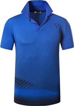 jeansian LSL195 Herren-Polo-Shirt für Sport im Freien, schnell-trocknend, kurzärmelig, Lsl195_blau, Mittel von jeansian