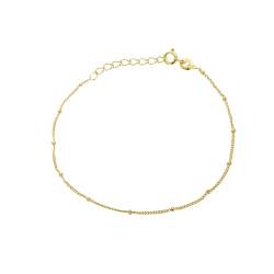 jewellerybox Gelbgold plattiertes Sterlingsilber-Perlenarmband im Diamantschliff von jewellerybox