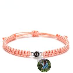 jifu Projektion Armband Foto,Maßgeschneidertes Armband mit Bild im Stein,Personalisiertes Projektions Armband mit Foto,Personalisierter Armband für Damen Herren (Pink SR,One size) von jifu