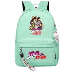 JoJo's Bizarre Adventure Rucksack Anime Pochita Print Kleiner Anhänger Reißverschluss Reiserucksack Niedliche Cartoon Student Tasche für Jungen Mädchen von jiminhope