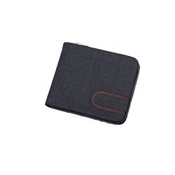 jonam Herren-Geldbörsen Canvas Wallet Men Short Men's Wallet Zipper Business Card Holder Wallet Case Premium Coin Purse Card Holder(Color:Black) von jonam