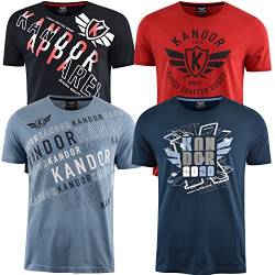 kandor T Shirt Herren - 4er Pack, Grafik T-Shirts für Männer, 100% Baumwolle Rundhals T-Shirt mit Druck, Sommer Herren-T-Shirt Set, Casual Stylische Tshirts,Denomor, M von kandor