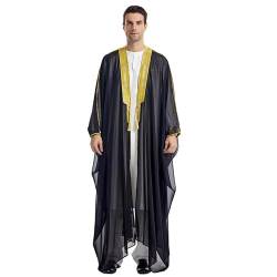 kewing Ramadan Abaya für Gebetskleider Männer Kebaya Offener muslimischer Kimono Abaya Türkei Arabisch Dubai Lange Robe von kewing