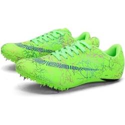 khUkHU Spike 8 Nägel Running Sprint Schuhe Leichtathletikschuhe Atmungsaktiv Leicht Professionelle Athletic Schuhe für Kinder, Jungen, Mädchen, Damen, Herren,001,45EU von khUkHU