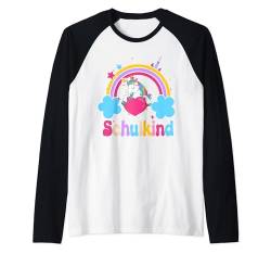 Kinder Schulkind Mädchen Regenbogen Einhorn Raglan von kinder schulkinder