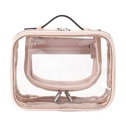 kiskick Kulturbeutel, Kosmetiktasche, transparente Make-up-Tasche mit Reißverschluss, wasserdichte Reise-Kulturtasche mit Griff, Reise-Make-up-Aufbewahrungstasche Rosa von kiskick