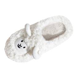 kosopse Damenschuhe Ballerina Winter einfarbig niedlich bequem warm leicht Haushalt drinnen Schuhe Winter Damen Wasserdicht (White, 39) von kosopse