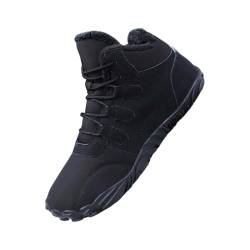 kosopse Herren Schuhe Schwarz 42 Casual Sneakers Damen Schneestiefel Winter gepolsterte warme Herrenstiefel Fußball Schuhe Herren Halle (Black, 44) von kosopse