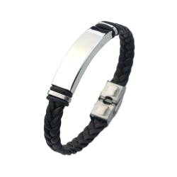 kowaku Valentinstag-Armband, Schmuck, tragbar, geflochtenes Charm-Armband, Paar-Armband für Sommerhochzeit, Valentinstag, Ehemann, schwarzes Silber von kowaku