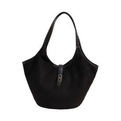 kowaku Wildleder Tasche Trendy Frauen Schulter Tasche für Shopping Pendeln Herbst, Schwarz von kowaku