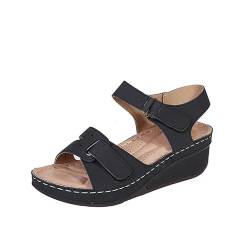 Sommer Orthopädische Sandalen Damen Orthopädische Sandalen Bequeme Offene Sandalen für Frauen Orthopädische Sandalen, Schwarz , 39 EU von letaofang