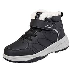 liaddkv Couple Models Herren mittleren Alters und ältere Winter High Top rutschfeste Soft Bottom Outdoor Walking Snow Boots Walking Schuhe Herren Wasserdicht Weit (Black, 40) von liaddkv