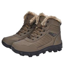 liaddkv [Eroberer Warme und Schneestiefel Mode in der Kälte Schuhe Herren Sneaker Hoch (Brown, 41) von liaddkv