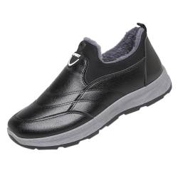 liaddkv Herren Winterschuhe aus Baumwolle, modisch und vielseitig, lässig, Plus Dicke, warme, rutschfeste Schneestiefel aus Samt Business Schuhe Herren 43 (Black, 40) von liaddkv