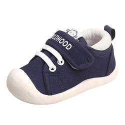 liangp Erste Schuhe rutschfeste Feste Mädchen Kleinkind Kinder zu Fuß erste Baby Sneaker Baby-Schuhe Schuhe Klettverschluss Baby Schuhe 22 23 Jungs (Navy-A, 27 Toddler) von liangp