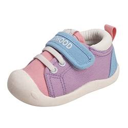 liangp Erste Schuhe rutschfeste Feste Mädchen Kleinkind Kinder zu Fuß erste Baby Sneaker Baby-Schuhe Schuhe Klettverschluss Baby Schuhe 22 23 Jungs (Purple-A, 25 Toddler) von liangp