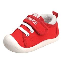 liangp Erste Schuhe rutschfeste Feste Mädchen Kleinkind Kinder zu Fuß erste Baby Sneaker Baby-Schuhe Schuhe Klettverschluss Baby Schuhe 22 23 Jungs (Red-A, 18 Infant) von liangp