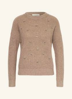 Lilienfels Pullover Mit Cashmere Und Schmucksteinen weiss von lilienfels