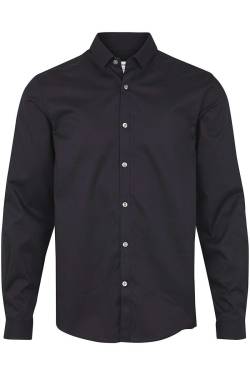 Lindbergh Slim Fit Hemd schwarz, Einfarbig von lindbergh