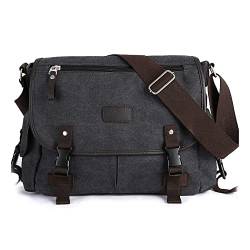 Umhängetasche, Unisex Canvas Umhängetaschen Damen Herren Große Kapazität Laptop Umhängetasche Mehrere Taschen Satchel Handtaschen Verstellbarer Riemen for Schule Arbeit von liuduo