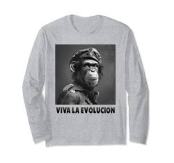 Viva La Evolucion, Revolution, Affe, Nerd Langarmshirt von lustige Evolution, Wissenschaft und Revolution