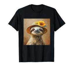niedliches Faultier trägt Sonnenhut, lustiges Faultier T-Shirt von lustige Tiere, witzige Tierbilder