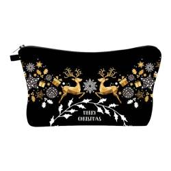 Feiertags-Make-up-Taschen,Kosmetik-Reisetasche mit Weihnachtsmotiv - Tragbare Make-up-Tasche für Damen, weihnachtliche Kosmetiktasche für Reisen, Kosmetik, Accessoires Lyanny von lyanny