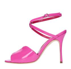 Manolo Blahnik Sandalen in Fuchsia von manolo-blahnik