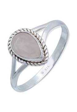 Ring 925 Silber Rosenquarz rosa Stein Edelstein echt Silber Damen Sterling Silber Geschenk (MRG-113-07-(48)) von mantraroma