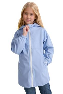 maoo garden Mädchen Regenjacken Kinder wasserdichter Regenmantel leichtes Blumenfutter Frühling Windbreaker 2112 lila 5-6Y von maoo garden