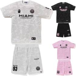 meec Pure Cotton T-Shirt 2 Piece, Logo Printed Miami 93 printed shorts, Bape t-shirt and shorts set, Sports short sleeves, Sports five point shorts Casual shorts, Crew Neck Tee, Letter Short Sleeve von meec