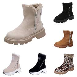 meiodtion Winterschuhe Damen Stiefeletten Schwarz Winterschuhe Damen Gefüttert Schneestiefel mit Futter Schneestiefel Damen Wasserdicht für Ultimativen Komfort und Wärme Gefütterte Boots Damen von meiodtion