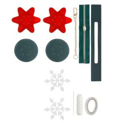 melairo DIY-Set Zur Herstellung Von MüNzgeldböRsen, DIY-Bastelarbeiten, SchöNe NäHmaterialien für KleingeldböRsen, DIY-Weihnachtsschneeflockenmuster, Rot von melairo