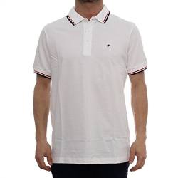 Merc of London Herren Card – Polo – Uni – kurzärmlig, Gr. Medium, Weiß (Weiß/Rot) von merc