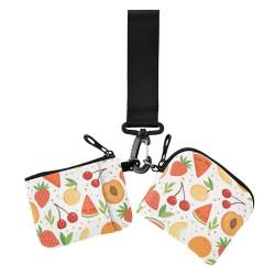 Delicious 2 Stück Münztaschen und Kreditkarten mit Reißverschluss für Damen und Herren Wassermelone Erdbeere Lecker Wassermelone Modern, Leckere Wassermelonen-Erdbeere, Modern von miaozhen