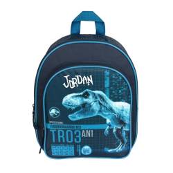 Kindergartenrucksack Dinosaurier TRex Jungen - Personalisiert mit Name - Rucksack Kinder mit Vortasche - 2 Fächer 25x31x10 cm von minimutz