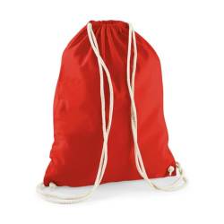 minimutz Turnbeutel Baumwolle zum Zuziehen - Schuhbeutel zum Bemalen Bedrucken - Sportbeutel Gymbag Jute Rucksack (rot) von minimutz