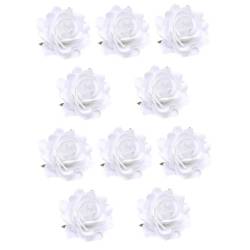 minkissy 10 Stk Blumenhaarspangen für Frauen Blumenhaare für Hochzeiten Ornament roségoldene Verzierungen Haarspange Rosenkorsage Weihnachten die Blumen Geschenk Brosche Fräulein Weiß von minkissy